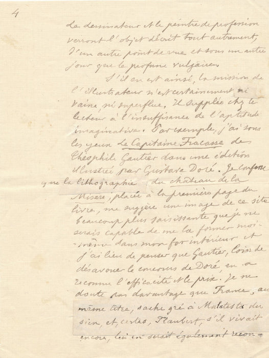 SULLY PRUDHOMME sur l'illustration textes littéraires manuscrit autographe signé