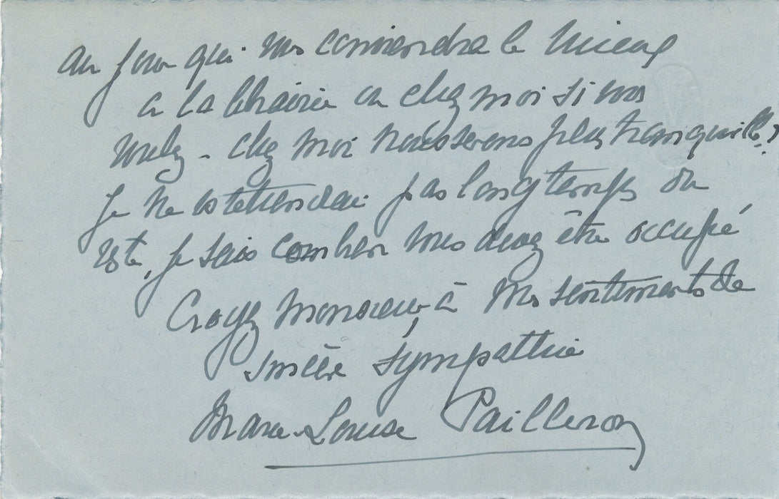 écrivain Marie-Louise PAILLERON 4 documents autographe signé résurrectionnistes