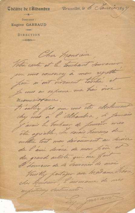acteur Louis-Eugène GARRAUD : la fin d'un acteur 2 lettres père ET 2 lettre fils