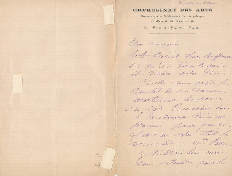 Marie LAURENT orphelinat des arts actrice 2 lettres autographe signées 1 carte