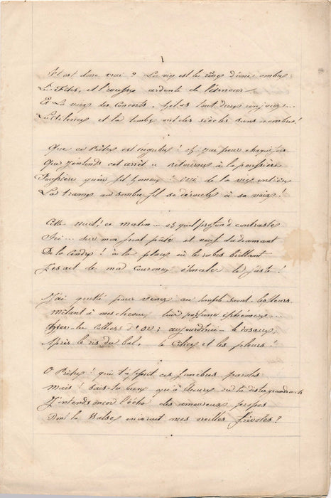 Manuscrit 1 texte de jeunesse 1844 Louis Enault (1824-1900) romancier 