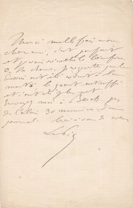 Jean Baptiste Auguste LELOIR père 2 lettres autographes signées amusantes