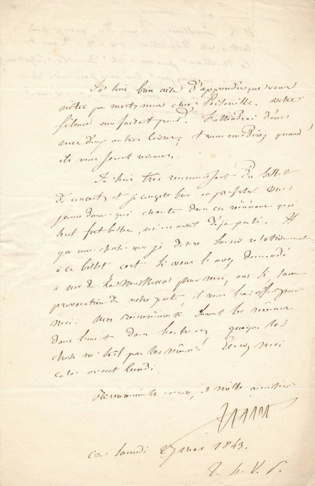 Louis Francisque LÉLUT médecin médecine lettre autographe signée POISEUILLE