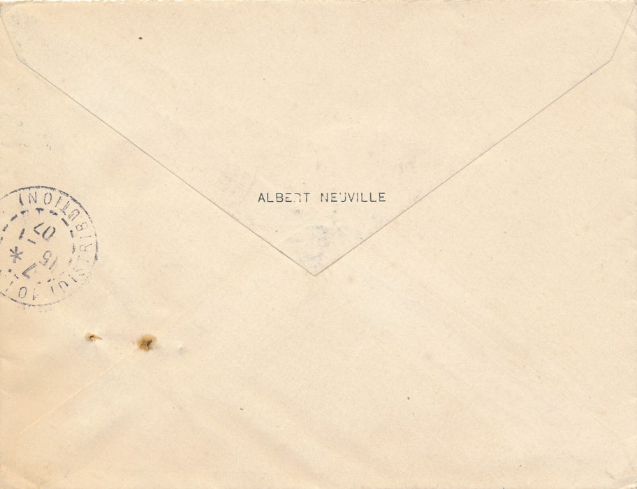 Albert NEUVILLE Lettre autographe signée coupures presse expo 1907 graveur