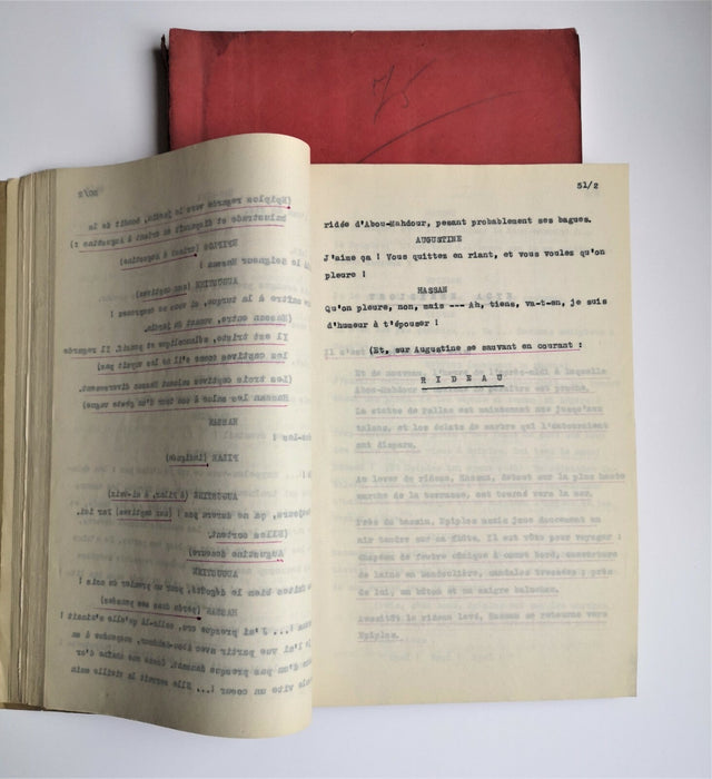 Théâtre Jacques DEVAL dramaturge 2 envois autographes comédie Namouna