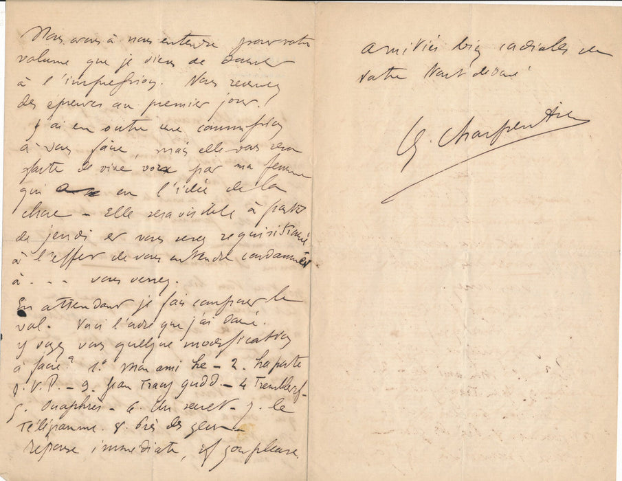 éditeur Georges CHARPENTIER 3 lettres autographes photo DUEZ BASTIEN-LEPAGE