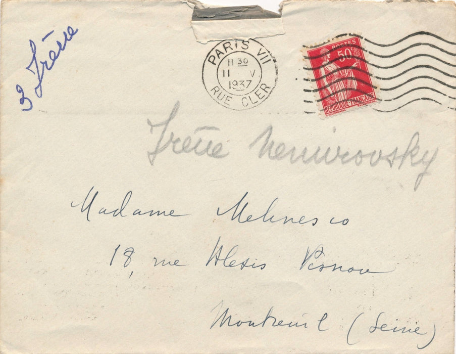 Russe Irène Némirovsky lettre autographe signée 1937 Mouches d'Automne