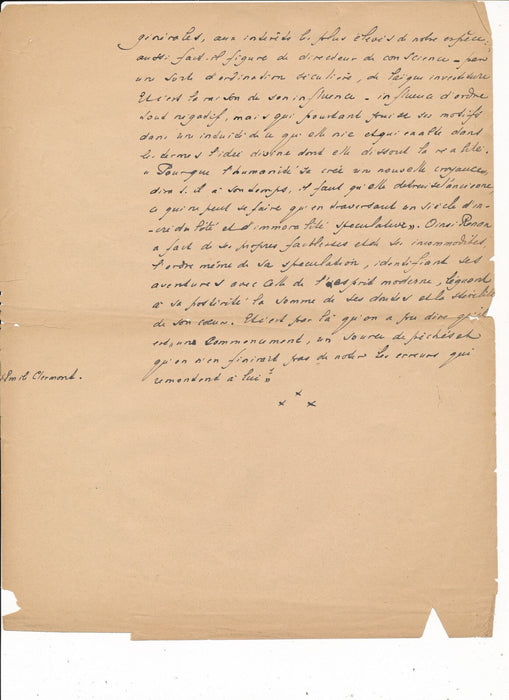 Henri Massis manuscrit autographe sur Ernest Renan 17 p.