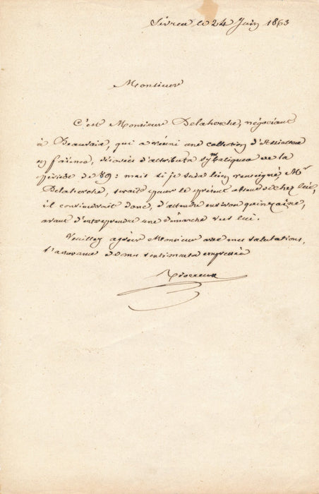 Denis Désiré RIOCREUX Sèvres porcelaine Champfleury 3 lettres autographes signée