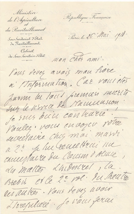 Edmond Sée correspondance 5 lettres Maurice VERNE et 4 documents autographes