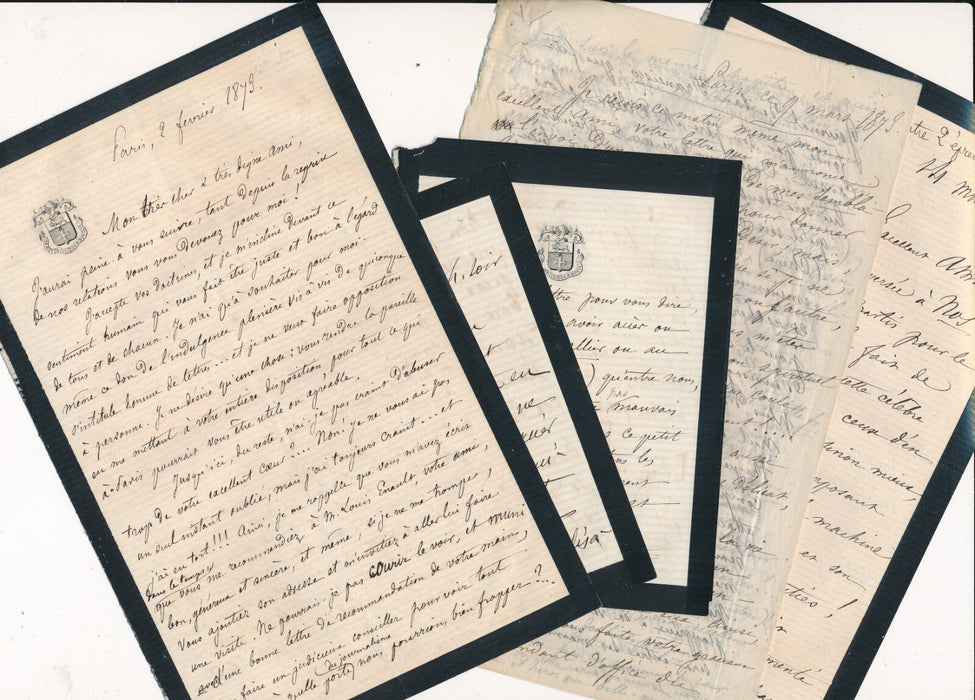 Francisque de BIOTIÈRE 27 lettres autographes signées à Eugène de LA COTTIÈRE