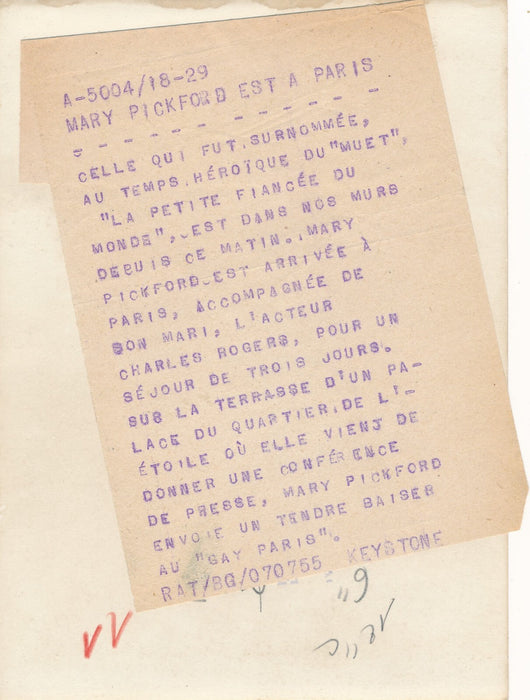 Mary PICKFORD 3 photo photographies argentique cinéma film hollywood