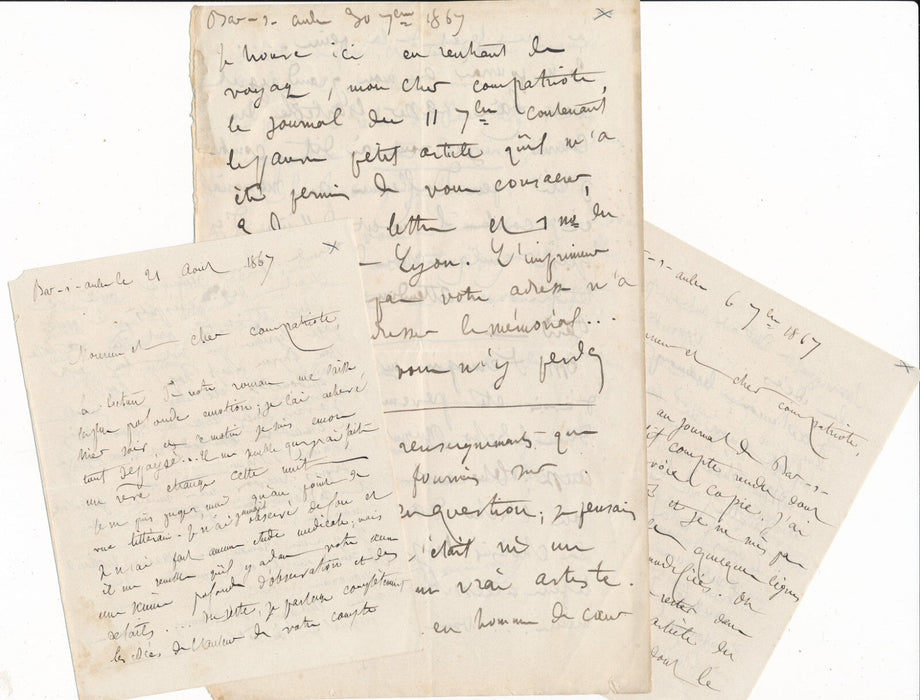 Alphonse BAUDOUIN  7 lettres autographes signées à Eugène de LA COTTIÈRE Aube