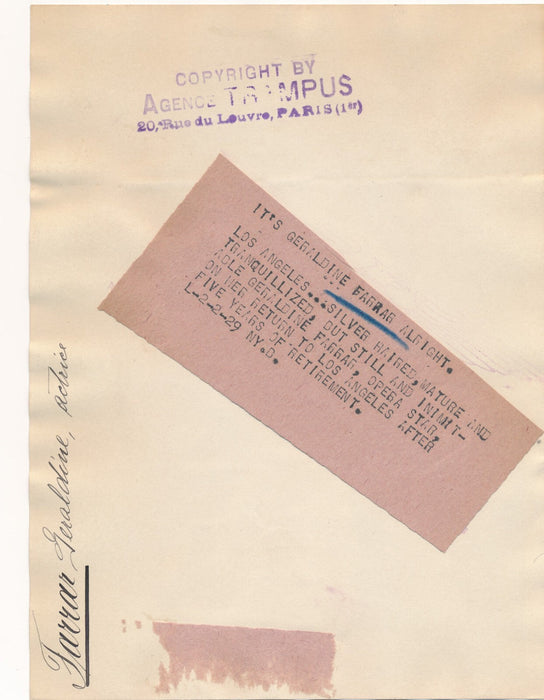 Geraldine FARRAR cantatrice opéra actrice américain photo photographie époque