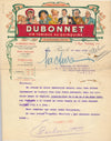 DUBONNET vin tonique lettre signée Dubonnet et enveloppe illustrée
