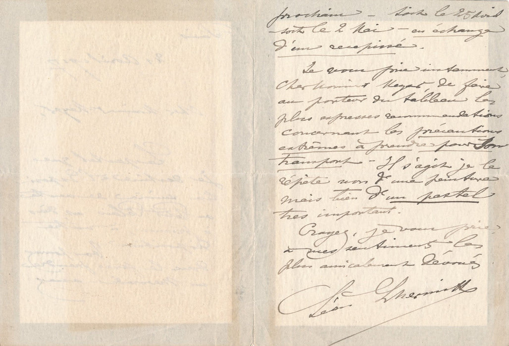 Léon LHERMITTE lettre autographe signée un pastel et non une peinture !