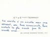 Banque Jean TERRAY Lettre signée carte autographe visite photo Crédit chimique