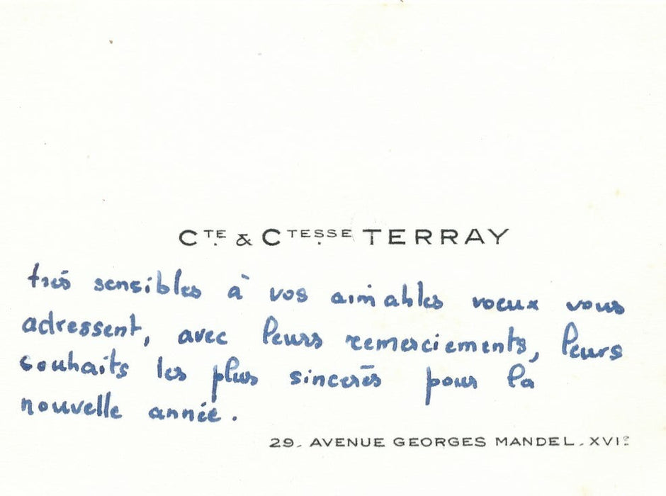 Banque Jean TERRAY Lettre signée carte autographe visite photo Crédit chimique