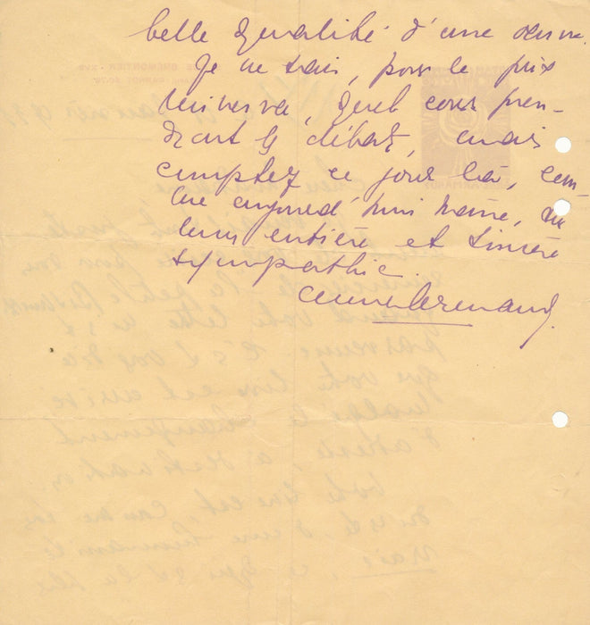 ANNE ARMANDY écrivaine Lettre autographe signée écrivaine à Céline LHOTTE 