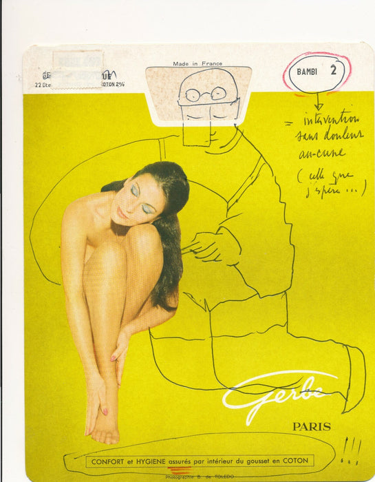François JACQUEMIN  lettre autographe illustrée 2 dessins coquins publicité