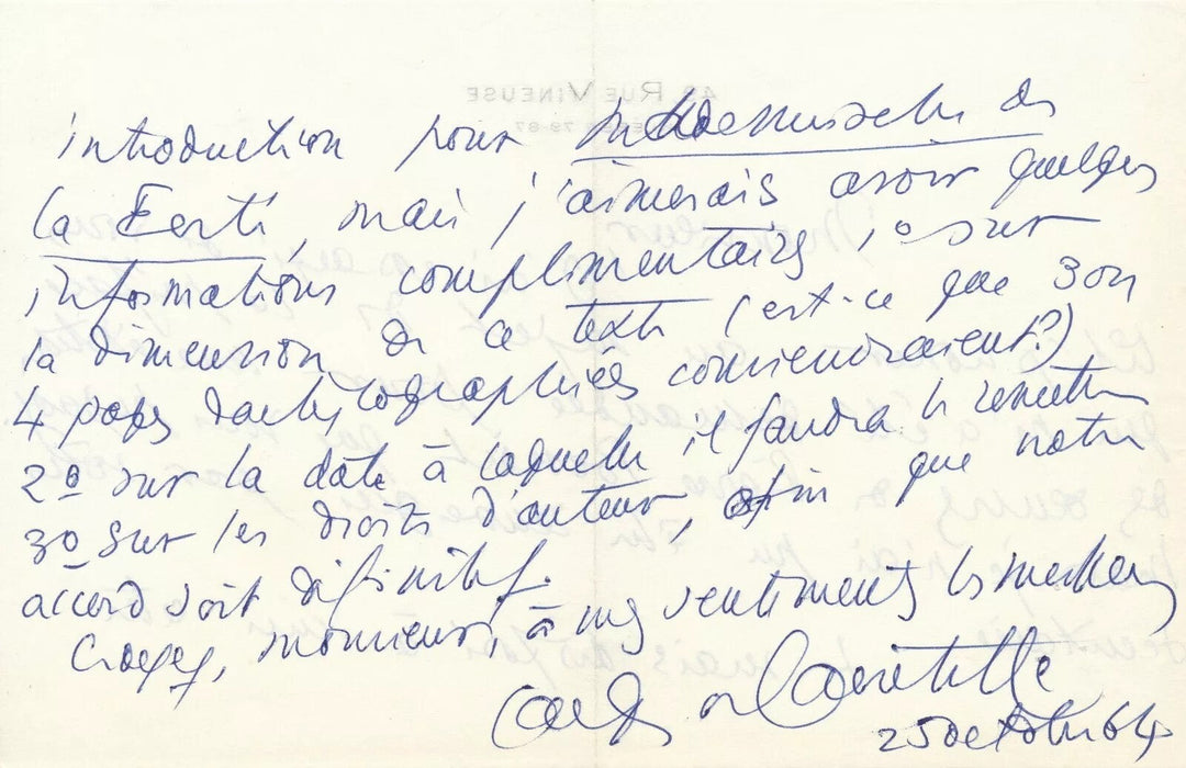 Jacques de Lacretelle 6 lettres autographes signées et 1 carte son travail