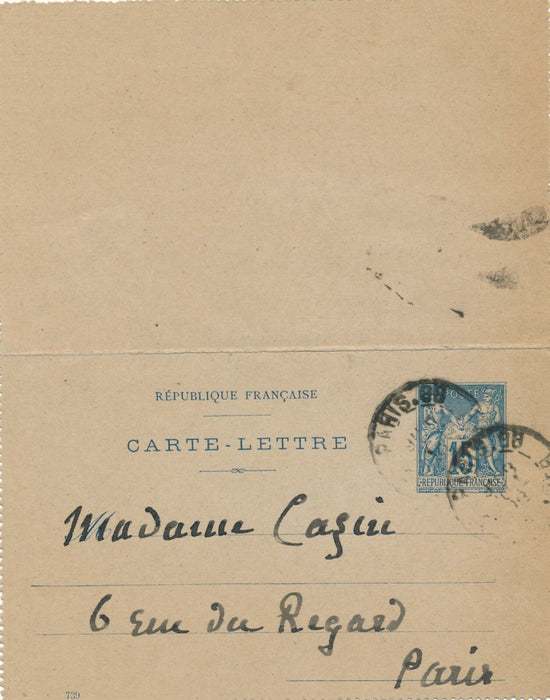 Pierre PUVIS DE CHAVANNES épouse Cantacuzène lettre autographe signée 1898