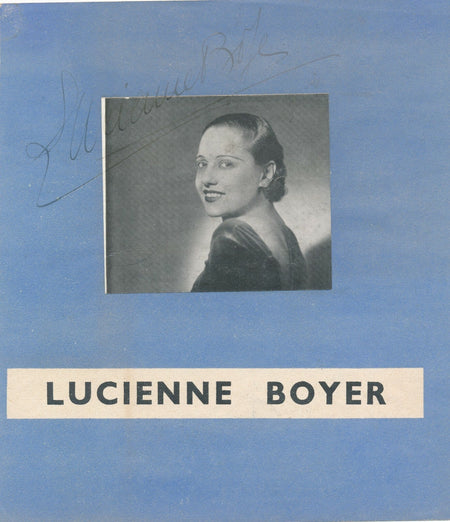 Lucienne BOYER chanteuse chanson signature autographe sur reproduction photo