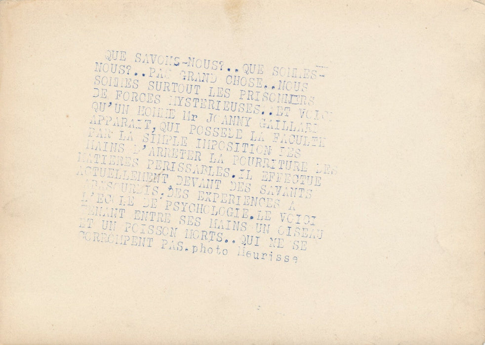 Medium parapsychologie Joanny Gaillard photo photographie v. 1930