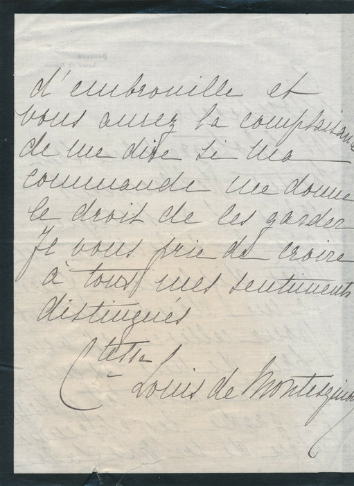 Comtesse Octavie DE SAUVAN D'ARAMON lettre autographe signée photo Taponier