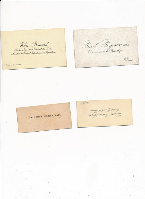 Lot, 12 cartes de visite vierges d’écriture, personnalités politique
