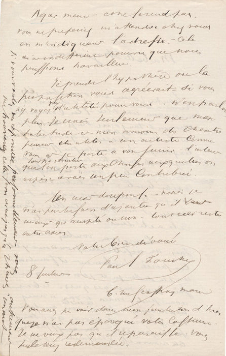 Henry-Paul FOUCHER 5 lettres autographe signée à une tragédienne Lucrèce Hugo
