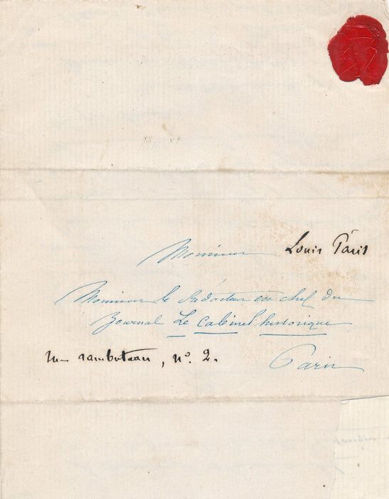 Charny amateur Louis Paris Napoléon Antoine Auvray 6 lettres  et 2 manuscrits