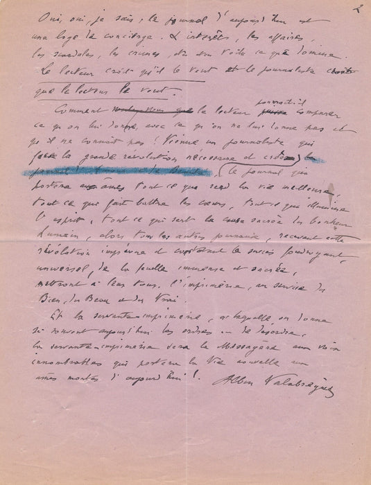 Albin Valabrègue 1 manuscrit autographe signé imprimerie 2 lettres photographie