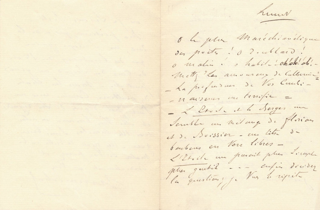 Henri MARÉCHAL amusante lettre à Jules Barbier Amoureux de Catherine