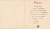 Menu peint et manuscrit 1919 2 volets dessin