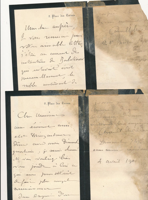 Camille CHEVILLARD compositeur chef orchestre 9 lettres autographes signées lot