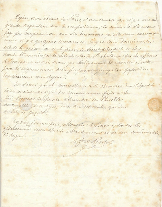 de CHARDEBOEUF comte de Pradel 2 lettres baron Monnier comtesse Noé 