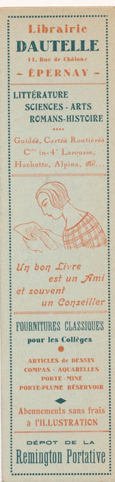 Marque page de l’Imprimerie Dautelle à Epernay