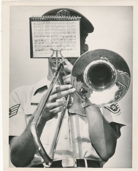 Le trombone photo photographie tirage d'époque vintage musique militaire