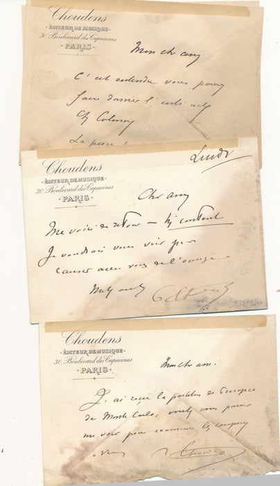 Paul CHOUDENS fils Antoine éditeur de musique Paris 7 lettres Bizet Don Procapio