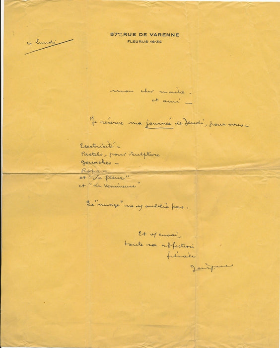 JAQUELUX Lucien correspondance 10 lettres avec Félicien CHAMPSAUR