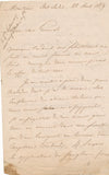 Maurice de Partouneaux lettre autographe signée 1859 Menton election général