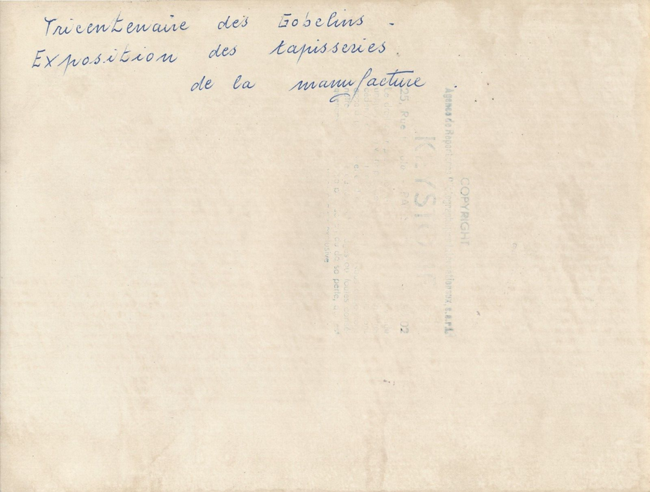 tricentenaire Gobelins manufacture tapisserie photo photographie 1962