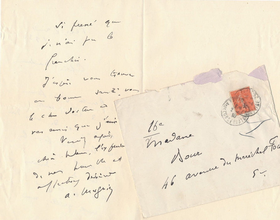 Abbé MUGNIER 2 lettres autographes signées à Véra Nimidoff chanteuse