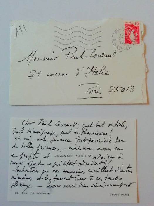 actrice Jeanne Sully théâtre carte autographe signée jeunesse Paul-Courant aînés
