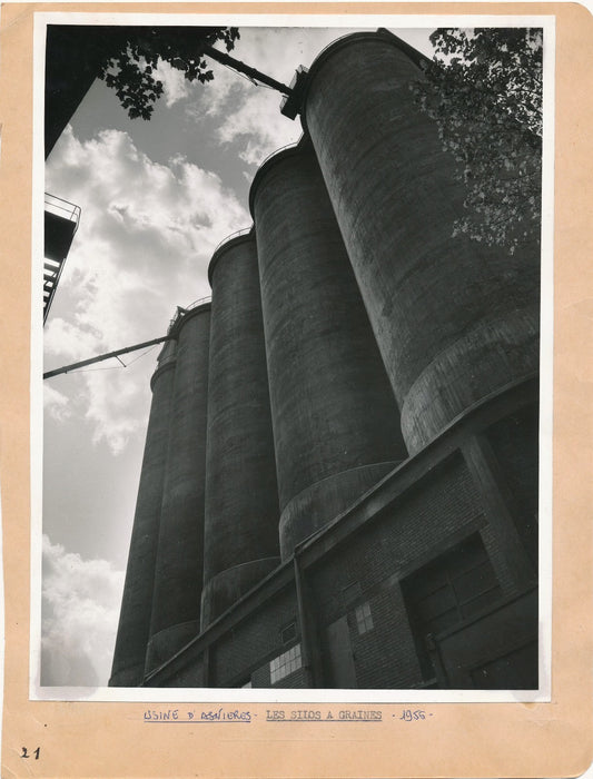 Photo architecture industrie tirage argentique époque v. 1950 Astra Asnières