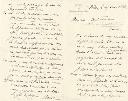 Giuseppe MOTTA lettre autographe signée sur retraite John Gignoux Genève Suisse