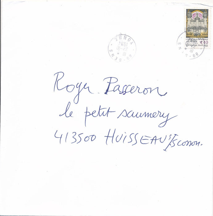 Jean-Pierre PINCEMIN envoi autographe signé sur carton exposition 1994