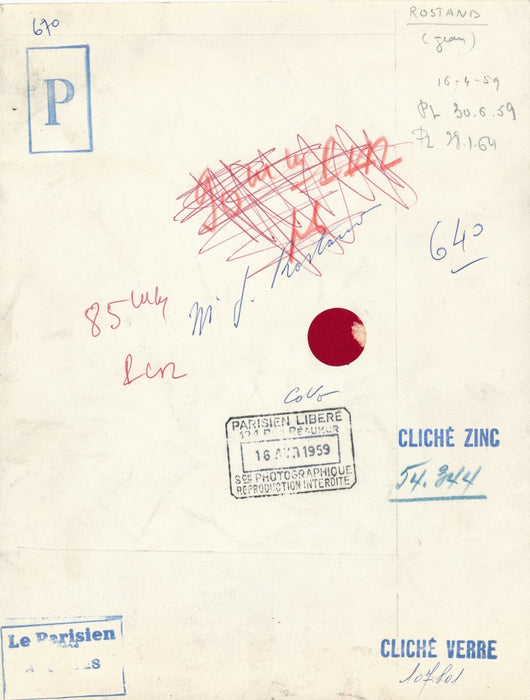 Jean ROSTAND photo photographie époque biologie tirage rehaussé