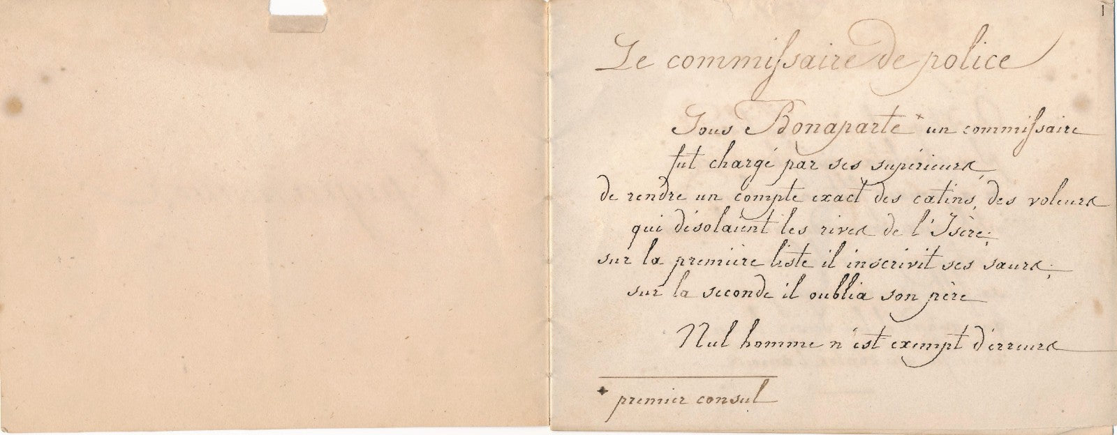 Olympe Bénazet poète manuscrit 8 poésies Eprigramme carnet relié